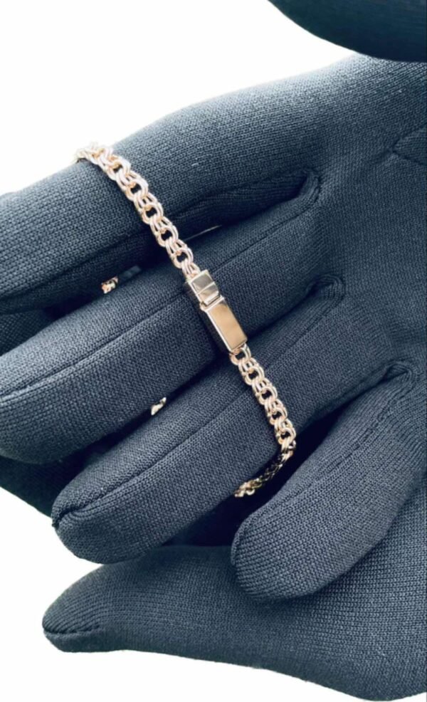 585 red gold Bismark bracelet - 23 cm - Image 2